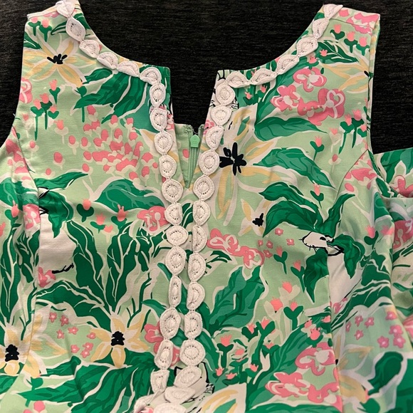 Size 16 Crown & Ivy Green Cotton Sheath dress Garden Bunny design Sleeveles - Picture 3 of 6